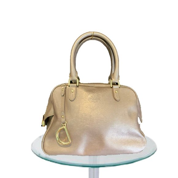 Ralph Lauren Metallic Antique Gold Handbag Tote - Picture 15 of 15